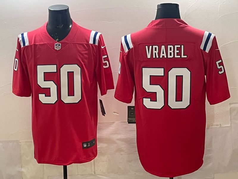 Men 2026 New England Patriots #50 Vrabel Red Limited Nike NFL Jersey style 04->san francisco 49ers->NFL Jersey